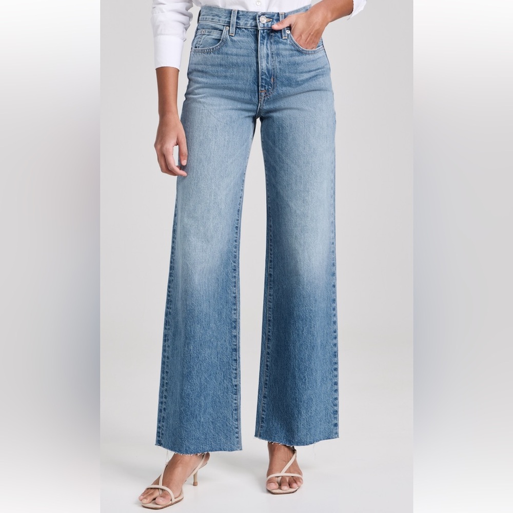 SLVRLAKE High Rise Wide Leg Jeans - Medium Blue